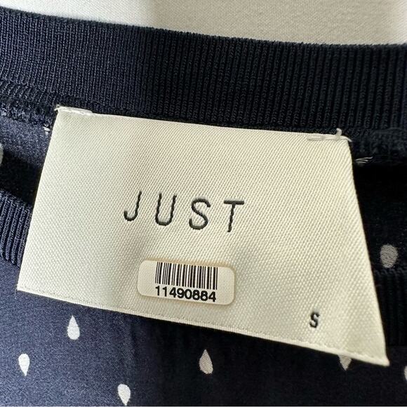 JUST Navy Dress with White Raindrops in Small - Picture 2 of 5